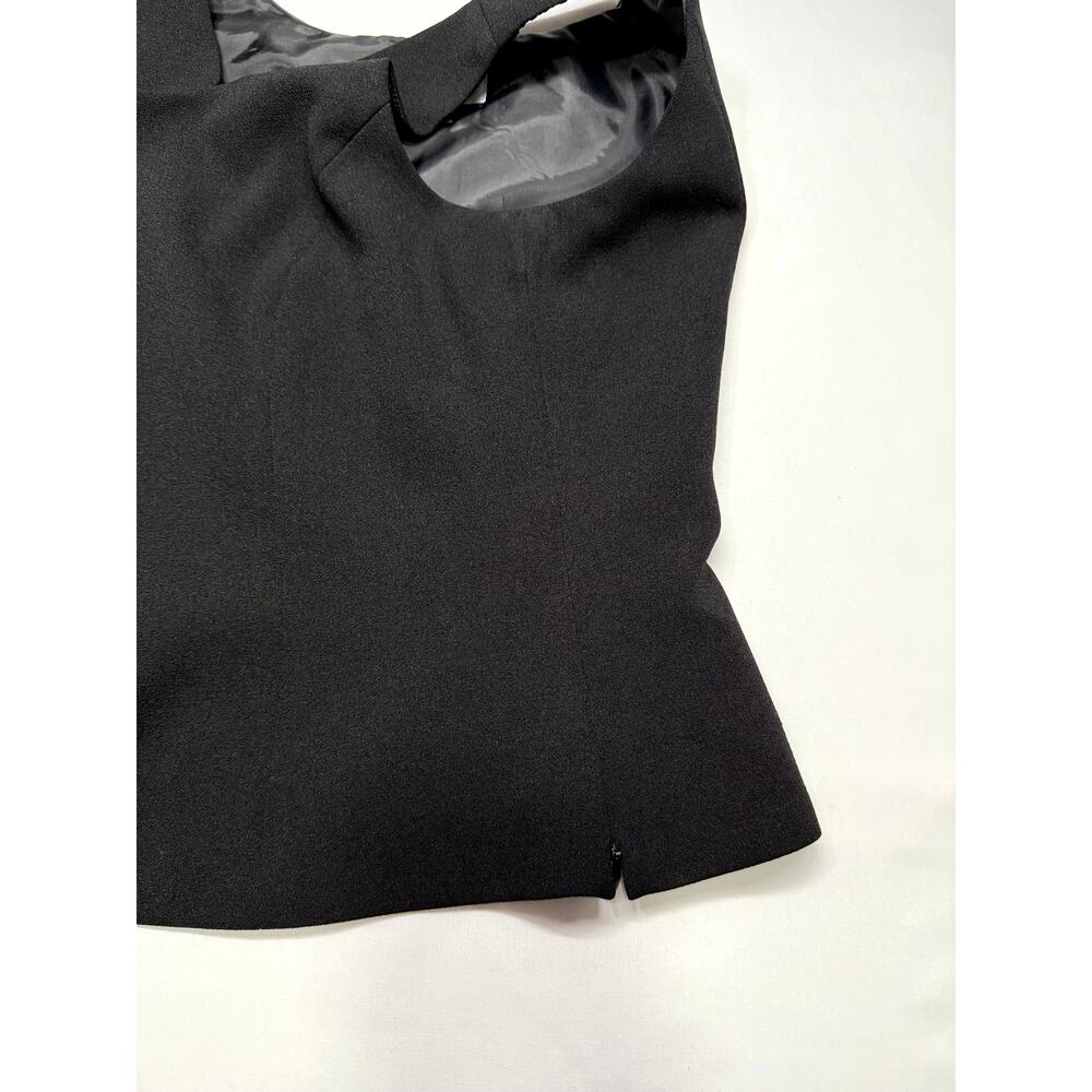 Le Suit Petite Top Women Size 10 Black Tank Blouse Side Zip Career - Picture 10 of 10